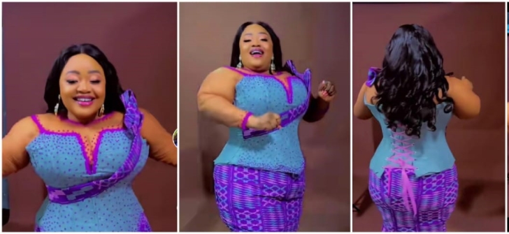 Selina Boateng's corseted kaba and slit kente sparks 'breathless' social media comments