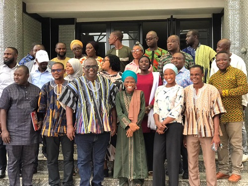 Wedad Sayibu ( 3rd from right), Executive Director of School for Life with members of the education and gender and children committee and other staff