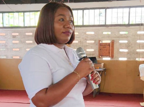 Dr Bernadette Naa Hoffman (left), President of the BernHoffman Care Foundation, addressing participants in the launch of the graduate mentorship initiative