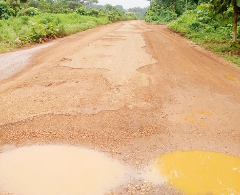 The current state of the Nkwanta-Kookumikrom road The current state of the Nkwanta-Kookumikrom road