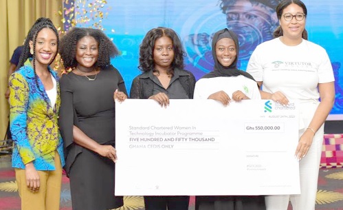 The five winners of Stanchart Women in Technology Incubator Programme