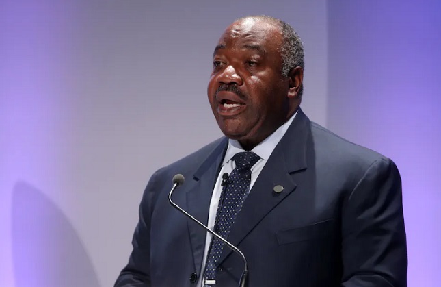 Gabon President Ali Bongo Ondimba speaks during a trade conference in London in 2018. Chris Jackson/Getty Images