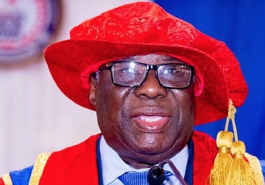 Neenyi Ghartey VII (left), Chancellor of university of Education Winneba, addressing the graduands