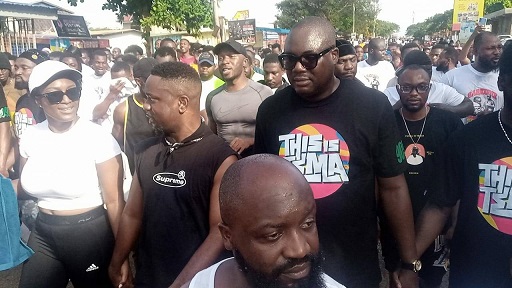 Sarkodie leads health walk In Tema. Billed to entertain fans in This Is Tema Music Festival 