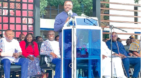 Reverend John Ntim Fordjour, Deputy Minister of Education, addressing the function