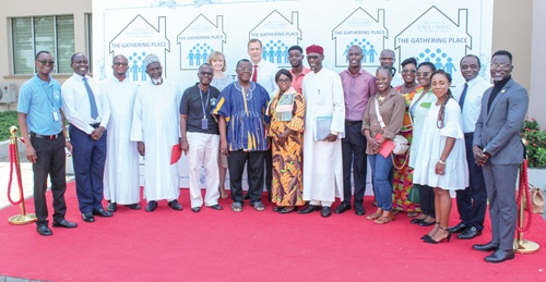 Paul Kofi Fynn (6th from left), Chancellor, Wisconsin University College, with Rejoice Dankwa (7th from left), Director of TVET, Ministry of Education; Sheikh Arimiyawo Shaibu (8th from left), Spokesperson for the National Chief Imam, and other dignitaries and participants. Picture: ERNEST KODZI