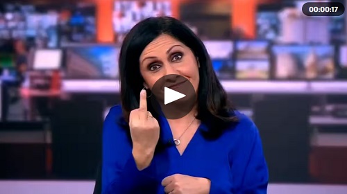 VIDEO: BBC presenter apologises after giving middle finger at start of live broadcast