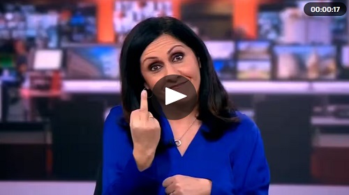 VIDEO: BBC presenter apologises after giving middle finger at start of live broadcast