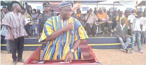 Stephen Yakubu, Upper East Regional Minister, speaking during the durbar