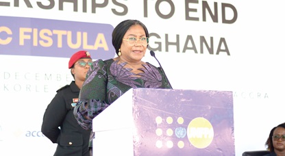 Rebecca Akufo-Addo launching the fistula partnership programme