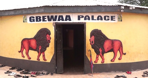 Front view of the Gbewaa Palace