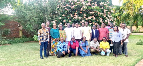 Ghana's delegation to ICASA 2023 with Alexander Grant Ntrakwa, Ghana's Ambassador to Zimbabwe, at his residence in Harare, Zimbabwe