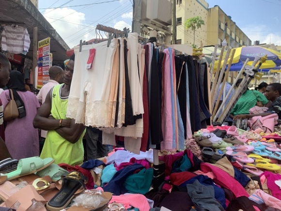 Male dominance in sale of underwear shorts at Kariakoo Market
