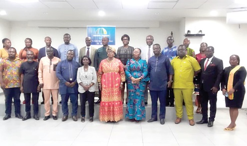 Tina Naa Ayeley Mensah (middle), Deputy Minister of Health, with some of the dignitaries at the event 