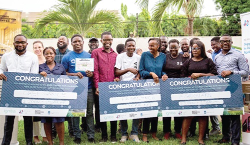 The top three winners of the 2023 Climate Tech Hackathon