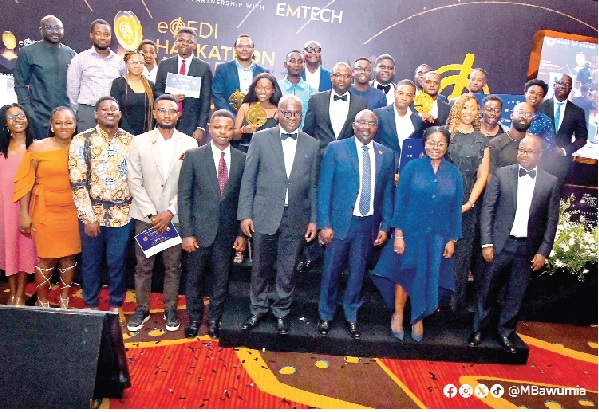 Vice-President Dr Mahamudu Bawumia (arrowed) with the award winners