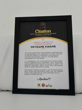 GTA honours Okyeame Kwame for his contribution to Ghana’s tourism industry