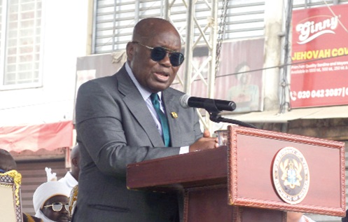 President Akufo-Addo speaking at the ceremony. Picture: ALBERTA MORTTY