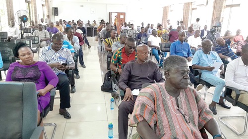 Seth Kwame Acheampong (right), Eastern Regional Minister, addressing participants in the RCC meeting in Koforidua Seth Kwame Acheampong (right), Eastern Regional Minister, addressing participants in the RCC meeting in Koforidua