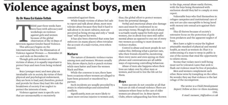Violence against boys, men