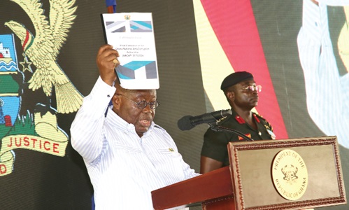 President Akufo-Addo launching the Evaluation of Ghana's Maiden National Anti-Corruption Action Plan at the Jubilee House. Picture: SAMUEL TEI ADANO