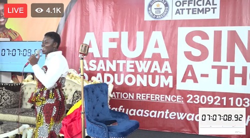LIVESTREAM: Watch Ghanaian woman Afua Asantewaa's World Record Singathon attempt