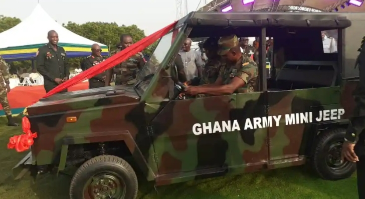 See mini jeep 'Aboboyaa' assembled by Ghana Armed Forces for barracks transportation