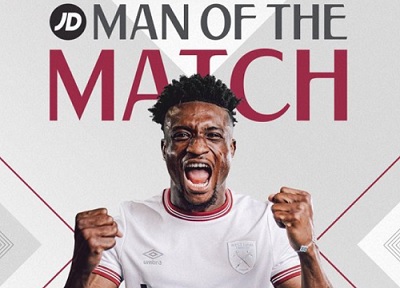 Kudus secures Man of the Match honours in dynamic display for West Ham at Burnley