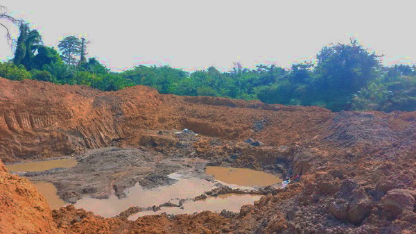 Hectres of land destroyed by illegal mining activities 