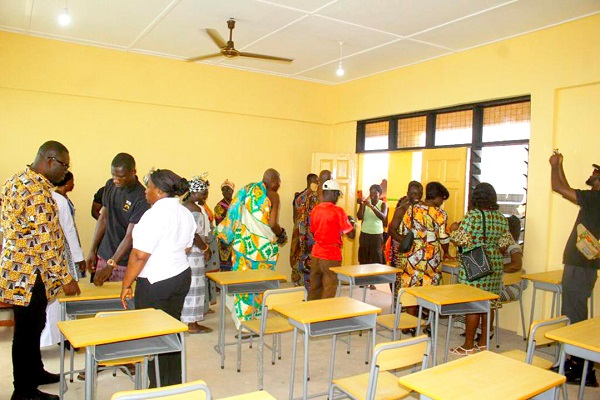 Dignitaries inspecting one of the new classrooms