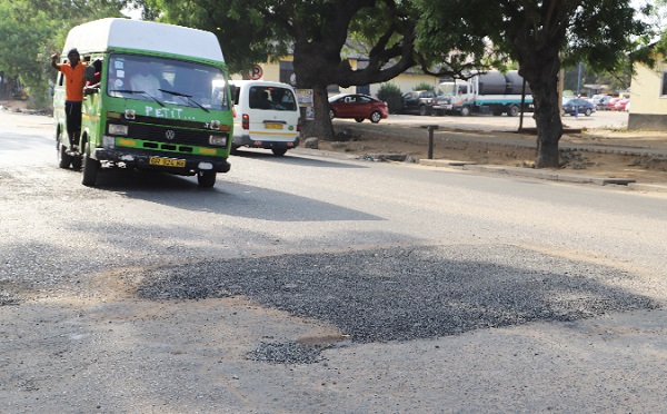 One of the patched portions on the Guggisberg Avenue. Picture: GABRIEL AHIABOR