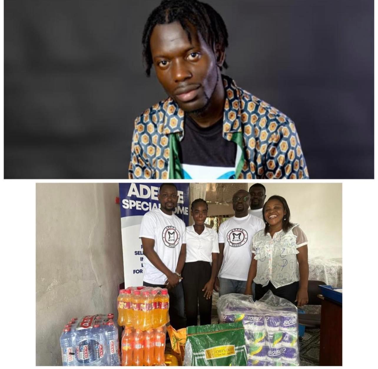 Musician Fresh Meddo donates to Adehye Children Home