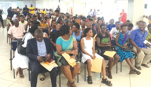 Some of the parents and students at the GNAT Hall in Accra