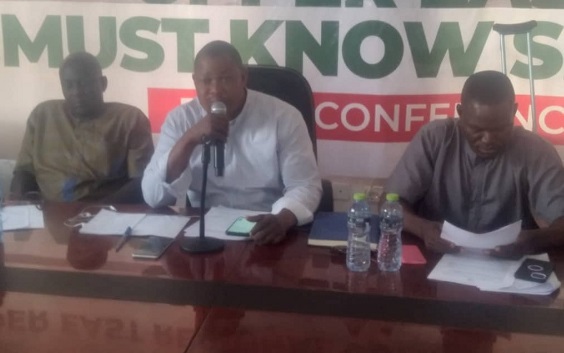 Mr Abdallah Jonathan Salifu (middle) while speaking during the press conference