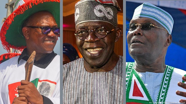 The top three presidential candidates in Nigeria