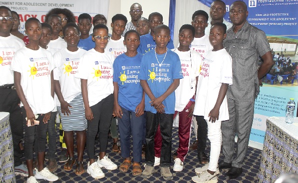 • Joseph Gordon-Mensah (right), Business Development and Communications Manager of International Needs Ghana, with participants at the meeting. Picture: ESTHER ADJORKOR ADJEI