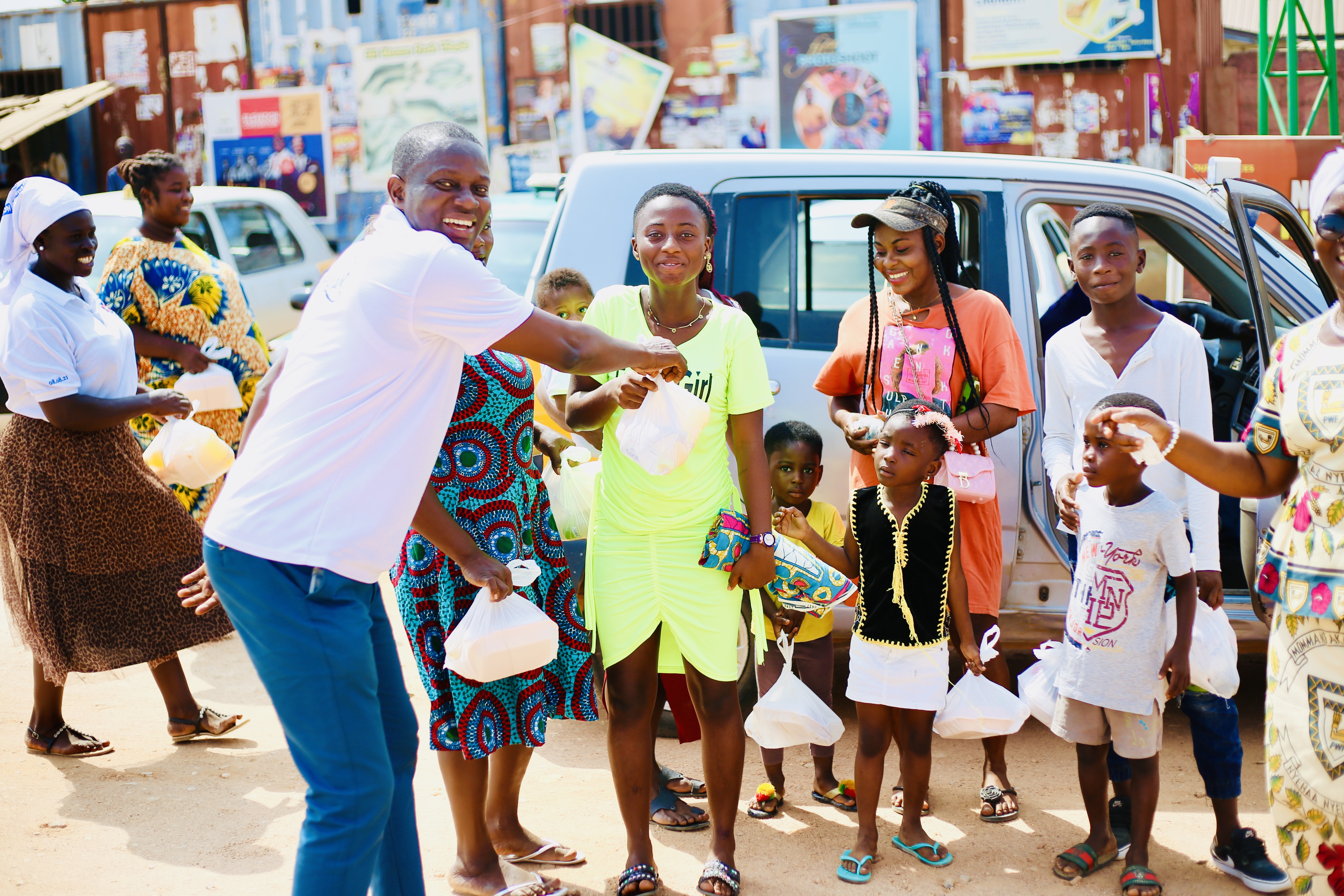 When members of Redemption Presbyterian Church at Gbawe fed street children on Boxing Day 