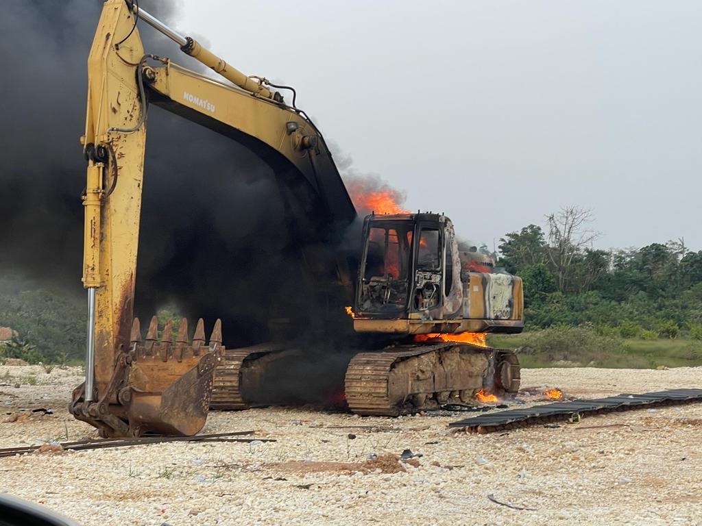 Galamsey equipment destroyed at Oda