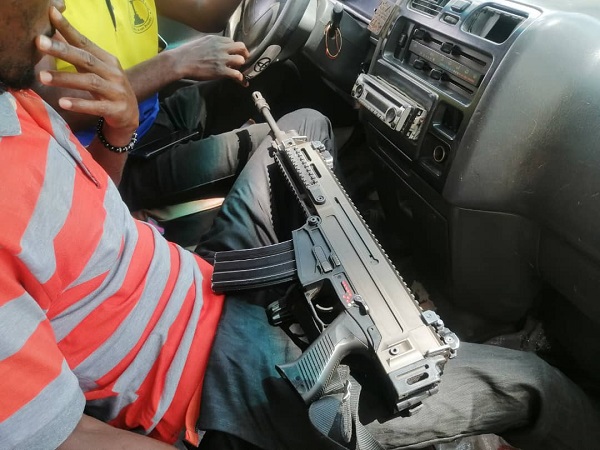 The rifle that was left in the commercial vehicle