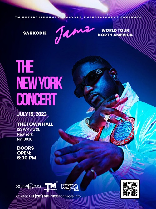 Sarkodie announces JAMZ concert at NYC Town Hall