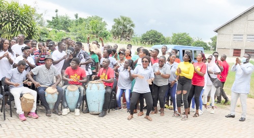 Some members of KYDA taking part in a drumming and dancing session during the launch Some members of KYDA taking part in a drumming and dancing session during the launch