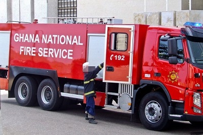 File photo: A fire officer operating fire tender 