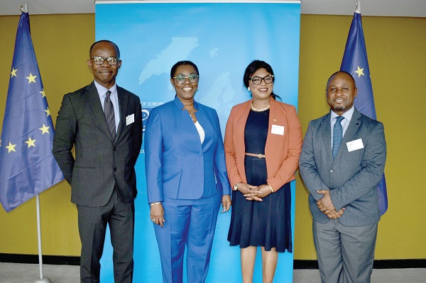From left: Dr Albert Antwi-Boasiako, Director-General, Cyber Security Authority; Ursula Owusu-Ekuful-Minister of Communications and Digitalisation; Hilaria Mabel Dey-Head of Chancery at the Ghana Embassy in France, and Alex Oppong, acting Director-Capacity Building and Awareness Creation, Cyber Security Authority
