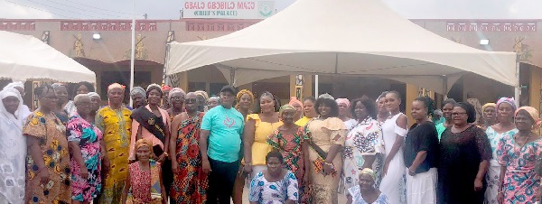 Members of the Bernytos Foundation with widows of Gbawe