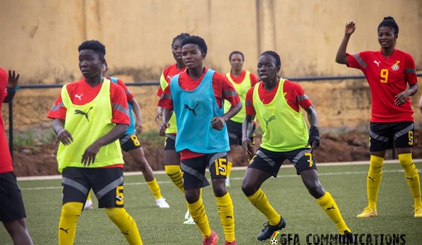 The Black Queens at training at the Centre Technique Cherie Souleymane in Conakry