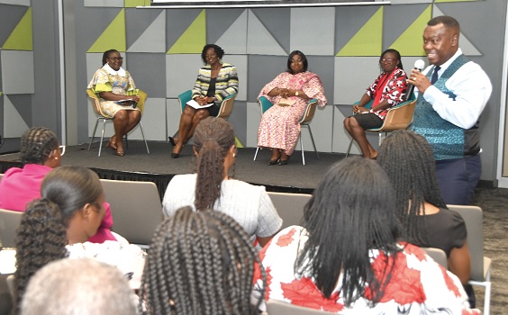 Mawuko Afadzinu, President, Institute of Public Relations, Ghana, delivering his address at the dialogue. Picture: EBOW HANSON