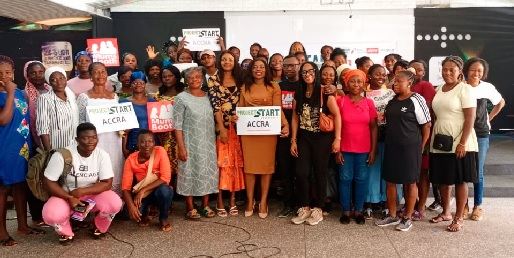 Martha Tawiyah (5th from right), Founder of Mumsbooth Empowerment Initiative, with the women after the training