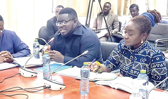 Bice Osei Kuffour (left), MD, Ghana Post Company Limited, answering questions at the Public Accounts Committee sitting in Parliament. With him is Ama Pomaa Boateng, Deputy Minister of Communications and Digitalisation. Picture: ERNEST KODZIBice Osei Kuffour (left), MD, Ghana Post Company Limited, answering questions at the Public Accounts Committee sitting in Parliament. With him is Ama Pomaa Boateng, Deputy Minister of Communications and Digitalisation. Picture: ERNEST KODZI