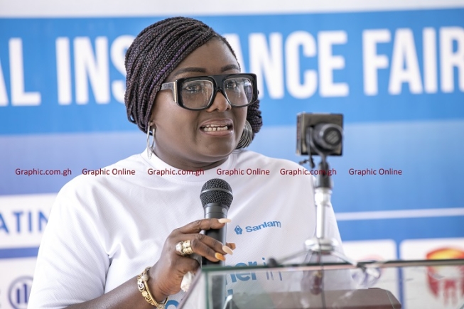 Mabel Nana Porbley, Second Vice-President of Ghana Insurers Association, speaking at the event. Picture: ESTHER ADJORKOR ADJEI