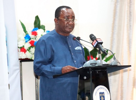 Dr Owusu Afriyie Akoto, NPP Presidential aspirant, addressing the event. Picture: ELVIS NII NOI DOWUONA